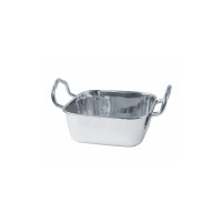 Mini plat inox rectangulaire avec poignées  140x90mm  420ml