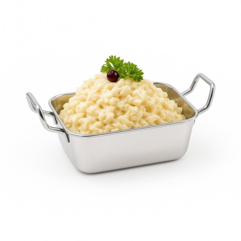 Mini plat inox rectangulaire avec poignées  140x90mm  420ml