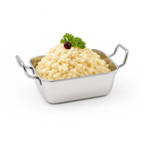 Mini plat inox rectangulaire avec poignées  140x90mm  420ml