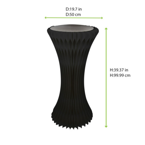 Tour Noir illuminé et pliable avec plateau en acrylique  H1 000mm