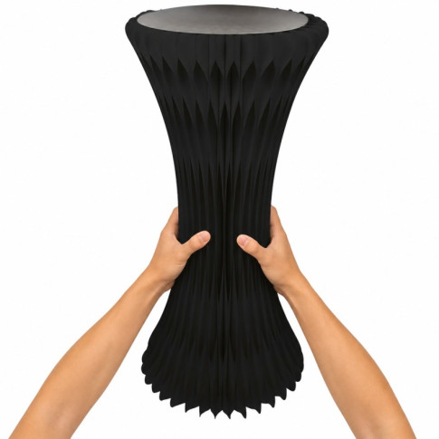 Tour Noir illuminé et pliable avec plateau en acrylique  H1 000mm