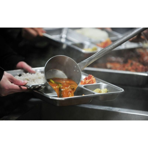 Plateau repas NoxTray en inox 4 compartiments avec couvercle en plastique PP  285x222mm H40mm