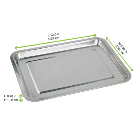 Plateau de service NoxTray en acier inoxydable  320x220mm H20mm