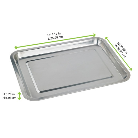 Plateau de service NoxTray en acier inoxydable  360x270mm H20mm