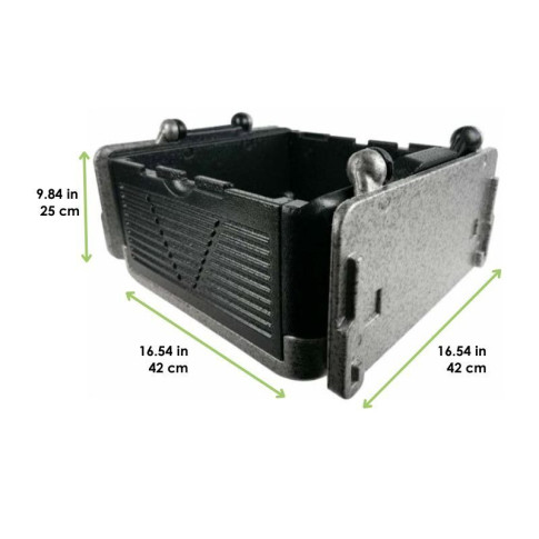 Box pliante isotherme noire 420x420mm H250mm
