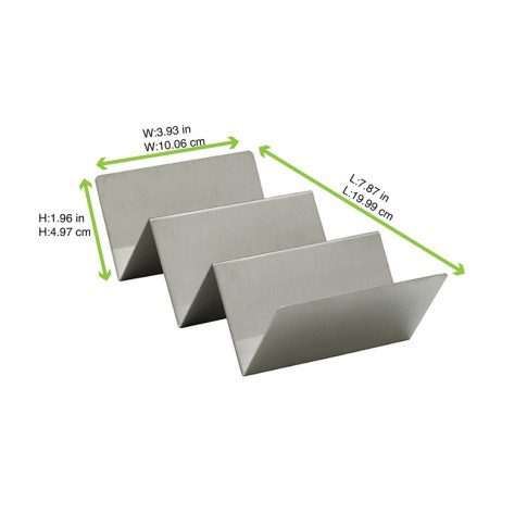 Support à tacos NoxTray en acier inoxydable  199x100mm H60mm