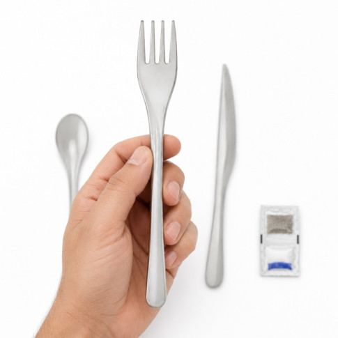 Kit couverts en Inox 6/1 avec étui kraft 230x60mm H25mm