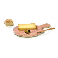 Planche ronde en mélamine décor bois avec poignée   H16mm