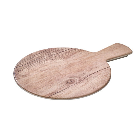 Planche ronde en mélamine décor bois avec poignée   H16mm