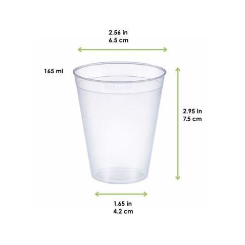 Gobelet plastique PP réutilisable "Optimal"   H75mm 165ml