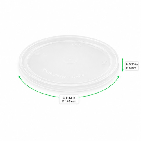 Couvercle PP injecté pour 294PCPP 600,750 et 1000 ml  H5mm
