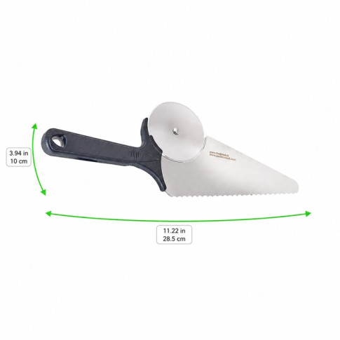 Pelle coupante à servir pour pizzas et gâteaux 285x100mm