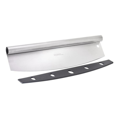 Couteau pizza Rocker en inox avec étui protecteur 355x100mm H25mm