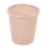 Bol Reemp beige en plastique PP avec couvercle transparent   H125mm 1000ml
