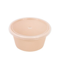 Bol Reemp beige en plastique PP avec couvercle transparent   H40mm 120ml