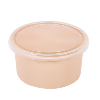 Bol Reemp beige en plastique PP avec couvercle transparent   H49mm 225ml