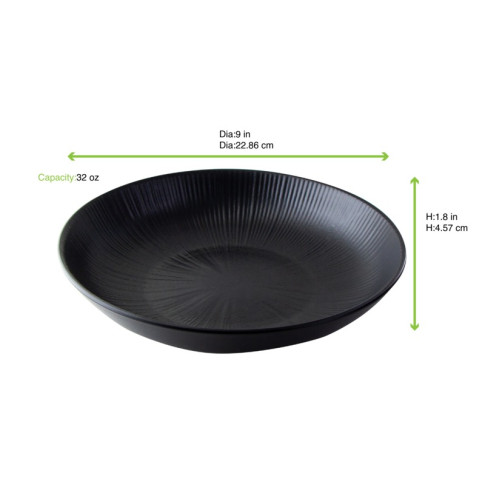 Black Phoenix assiette creuse noire ré-employable   H46mm 950ml