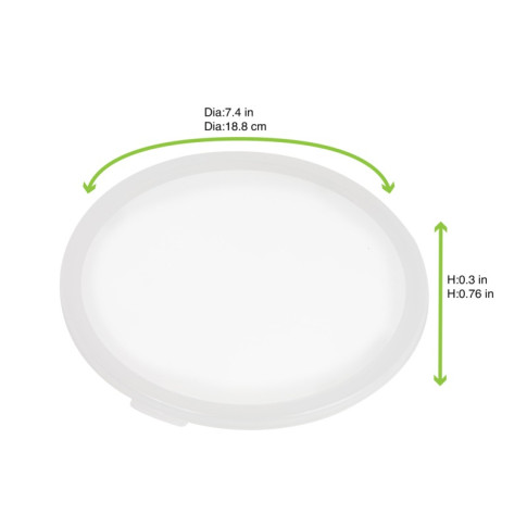 Couvercle réemployable en plastique RPET translucide   H7mm