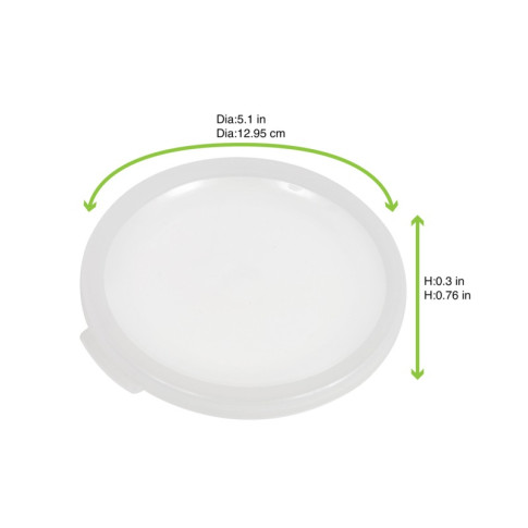 Couvercle réemployable en plastique RPET translucide   H7mm