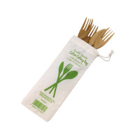 Sacs en tissu 100% coton pour couverts 220x80mm
