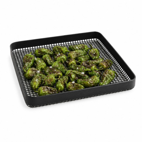 Tapis grillagé en silicone avec bordure pour BBQ  279x279mm H13mm