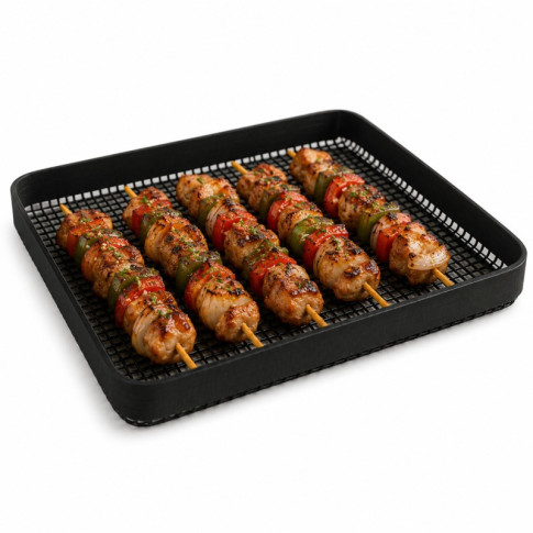 Tapis grillagé en silicone avec bordure pour BBQ 305x305mm