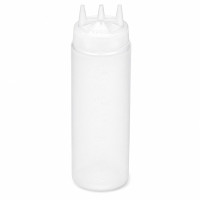 Squeezer souple transparent 3 embouts, plastique BPA free  H195mm 350ml