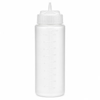 Squeezer souple transparent 1 embout, plastique BPA free  H195mm 350ml