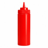 Squeezer souple rouge 1 embout, plastique BPA free  H260mm 630ml