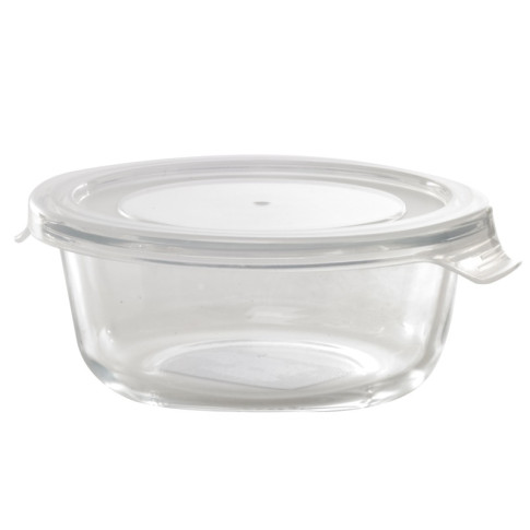 Combo Bol CookShow en verre compartimenté+Couv PP    H60mm 390ml