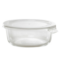 Combo Bol CookShow en verre compartimenté+Couv PP    H67mm 640ml