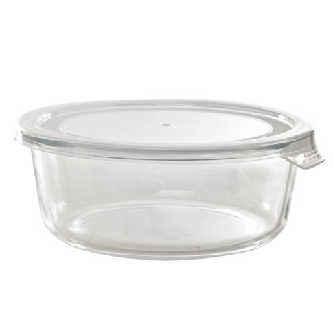 Combo Bol CookShow en verre compartimenté+Couv PP    H74mm 950ml