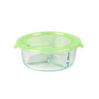 Combo Bol CookShow en verre compartimenté+Couv PP    H66mm 930ml