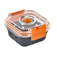 Bol carre en verre+couv transp.+protection silicone  112x112mm H48mm 310ml