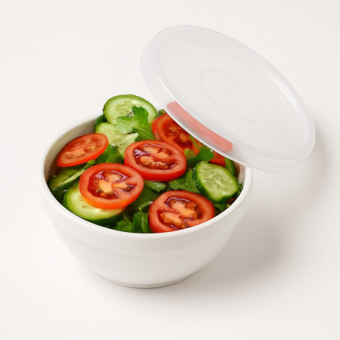Combo Bol CookShow verre opale + Couv en plastique PP  H50mm 250ml