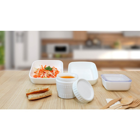 Combo Bol CookShow verre opale + Couv en plastique PP  H50mm 250ml