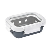 Combo boite rectangulaire en verre+couv transparent+protection silicone 145x105mm H47mm 370ml