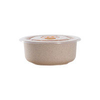 Bol réutilisable en composite beige avec couvercle en plastique PP  H58mm 300ml