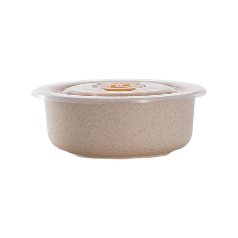 Bol réutilisable en composite beige avec couvercle en plastique PP  H65mm 500ml