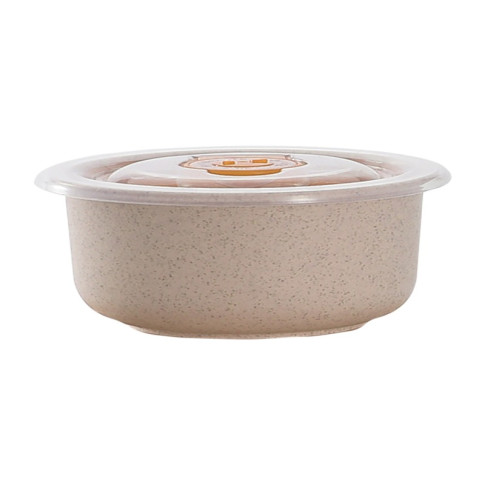 Bol réutilisable en composite beige avec couvercle en plastique PP  H75mm 900ml