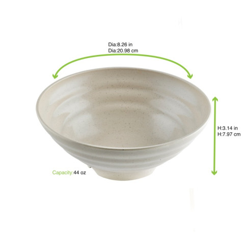 Bol réemployable composite beige  H80mm 1300ml