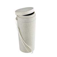 Bouteille réemployable en composite beige avec couvercle  H165mm 310ml