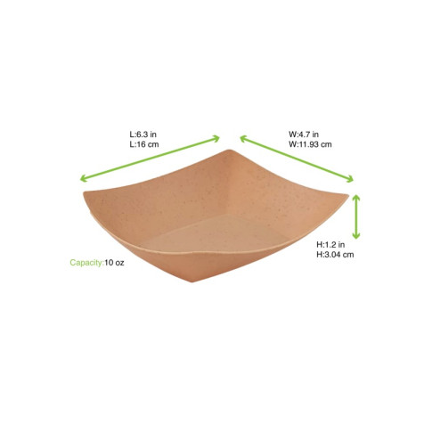 Barquette Bateau kraft réutilisable 160x120mm H30mm