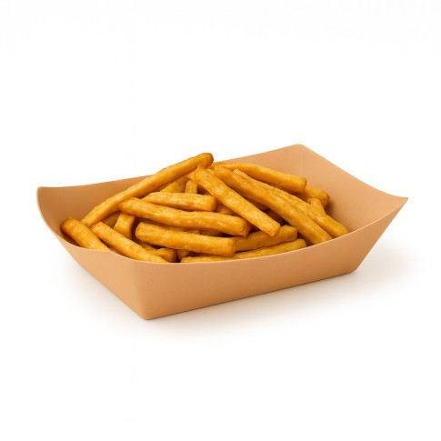 Barquette Bateau kraft réutilisable 218x155mm H40mm