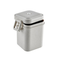 Pot à soupe réemployable en composite beige avec couvercle 105x90mm H125mm 600ml