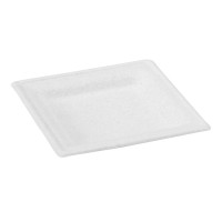 Assiette pulpe carrée blanche 160x160mm