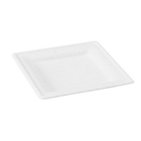 Assiette pulpe carrée blanche 200x200mm H12mm