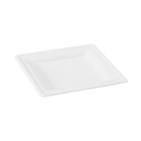 Assiette pulpe carrée blanche 200x200mm