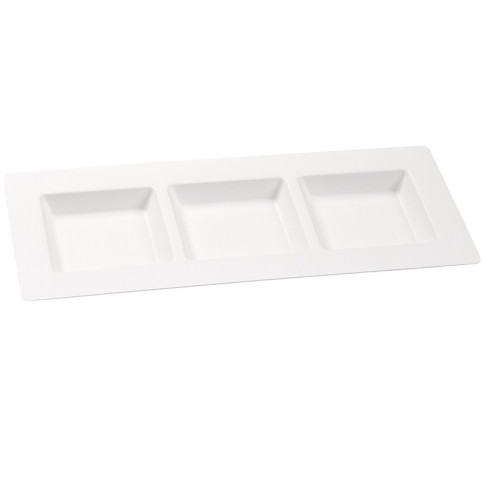 Assiette pulpe rectangulaire 3 compartiments 260x110mm