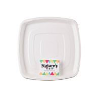 Plateau traiteur carré pulpe blanc 304x304mm H25mm
